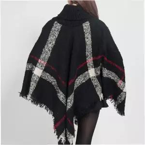여자 동계 하이넥 담요 스타일리시한 망토 아우터 케이프 용 가디건 숄