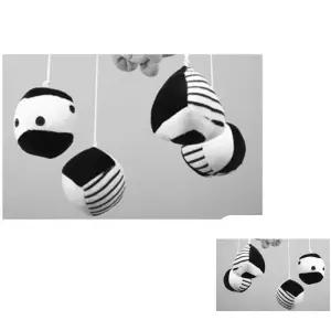 제이커 딸랑이 아기 더블구성용 멜로디완구 신생아모빌 봉제 흑백 도형인형