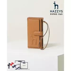 [롯데백화점]헤지스ACC [선물포장] HIHO4E253W3_여성 브라운 가죽 엠보 퍼피 스트랩 장지갑