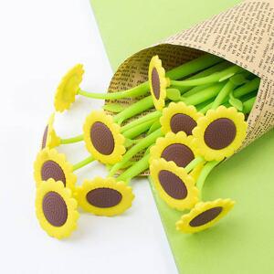 실리콘 해바라기볼펜 판촉용 홍보용 귀여운 예쁜 재미있는 캐릭터 볼펜 중성펜 소량 인쇄 각인제작 인쇄가능 