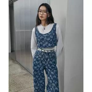 갤러리아 LAP (SET-상의) 장식 플라워패턴 데님 뷔스티에AR1DB264