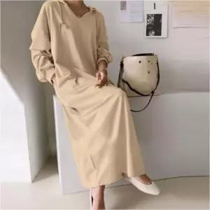 편한 V넥 포켓 롱 원피스 여자 루즈핏 캐주얼 데일리