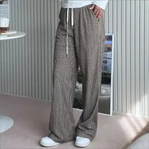 스트라이프 와이드핏 여자밴딩팬츠 조거팬츠 편한바지 카고바지