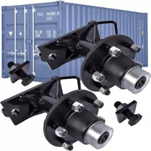 플린수 2팩 배송 컨테이너 휠 6루그 액슬 볼트 스핀들 키트 9 000파운드 용량 최대 40피트 이동 5.5인치