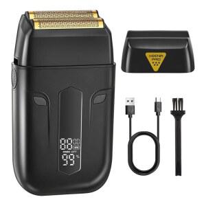 남성용 히에나 프로 프로페셔널 왕복 전동 면도기, 무선 수염 트리머 및 대머리 정밀 트리머, 호일 면도 및 LED가 장착된 남성용 얼굴 그루밍 도구, 남성용 선물