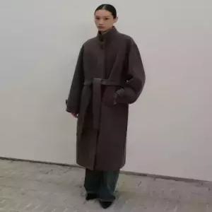 musinsastandardwoman 우먼즈 캐시미어 블렌드 하이 넥 로브 코트 초코 브라운