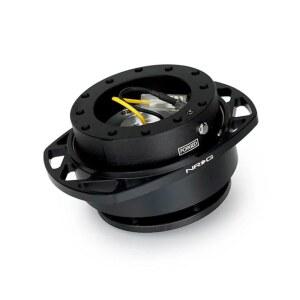 NRG 이노베이션스 NRG-SRK-257BK-BK 2.0세대 스티어링 휠 퀵 릴리스 키트 어댑터, 블랙 바디/블랙 컷아웃 링, 6x70mm 및 6x74mm 볼트 패턴