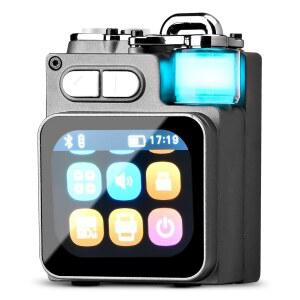 미니 블루투스 스피커, 터치스크린이 장착된 스마트 무선 휴대용 시끄러운 HD 사운드, LED 조명, BT5.4, 집/야외/여행/샤워/파티/해변/캠핑/하이킹/사이클링용 올인원 소형 오디오