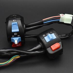 알루미늄 바이크 오토바이 단추 방향 지시등 스위치 제어 전기 자전거 스쿠터 핸들 바 Gy6 50cc 125cc 용 2