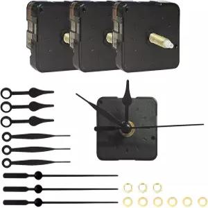 3피스 시계 움직임 DIY 벽시계 배터리 작동 메커니즘 바늘 고토크 장축 수리 부품 교체 및 일치하는 부품과