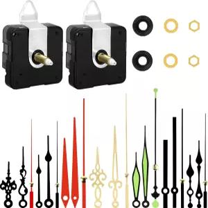 2pcs 고토크 쿼츠 시계 이동 메커니즘 교체 키트(DIY 수공예 수리용 7쌍 손시계 포함) 수리 부품 샤프트