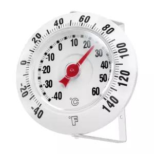 SPOOLWE 5인치 실내 실외 온도계 마운팅 브래킷 크고 대담한 다이얼 파티오 수영장 공간의 읽기 쉬운 숫자