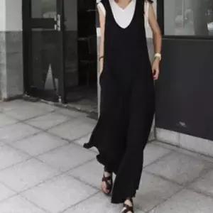 /신상오픈런 여성용 자연스러운 민소매 롱 와이드 점프수트