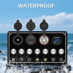 메탈 4-8 LED 자동차 스위치 패널 라이트 토글 로커 부품 제어 브레이커 액세서리 보트 마린 RV용