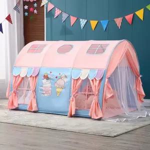 벙커 텐트 실내 싱글 블루 커튼 이층 동굴텐트 초등