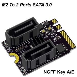 M2-NGFF 2 포트 SATA 3.0 확장 라이저 카드 키 A + E WIFI M.2-SSD 하드 디스크 어댑터 드라이버 설치