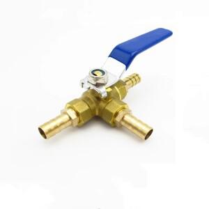 호환 6mm 8mm 10mm 호스 바브 3방향 티 유형 T-포트 물 오일 공기용 황동 볼 밸브