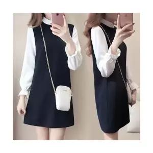 여성 스커트 치마 원피스 가을 봄 이너 투피스 트렌디 얇은 긴팔 아이템 여가 루즈핏 빅사이즈 A라인 HT3