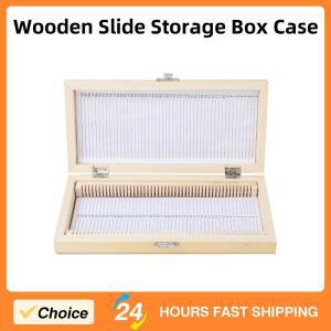 생물학 유리 준비 현미경 슬라이드 표본 설치에 사용 50PCS 상자 나무 보관 케이스