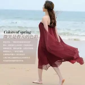 스커트 원피스 롱 망사 여성 빅사이즈 플라자댄스 하늘하늘 봄여름 반신 쉬폰 투웨이크 원픽3