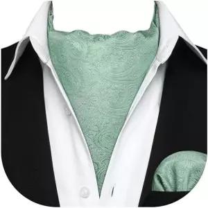 남성 페이즐리 크라밧 넥타이와 포켓 스퀘어 세트 플로럴 아스카 스카프 손수건 결혼식 파티를 위한