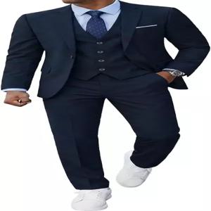이스트사이드 남성 슬림 핏 3피스 정장 원 버튼 블 세트 재킷 베스트 팬츠