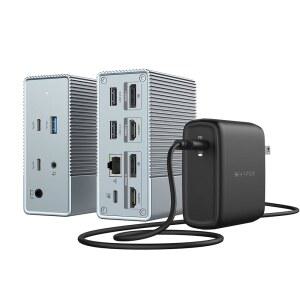 [미국배송] HYPERDRIVE USBC 및 THUNDERBOLT 4 GEN2 12IN1 도킹 스테이션 애플호환 PRO /AIR 아이패드호환 PC 4K USB C 트리플 디스플레이 10GBPS 기가비트 이더넷용 100W PD