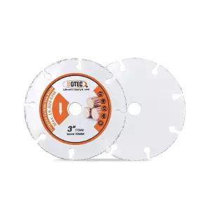 BGTEC 카바이드 목재 절단 디스크 2pcs 3인치/75MM 진공 브레이징 휠 블레이드 석고 보드 고무 파이프