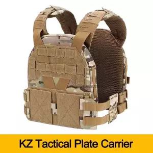 호환  KZ 플레이트 캐리어 야외 사냥 장비 로우 프로파일 경량 방탄복 MOLLE 퀵 릴리스 Airsoft K 제로 스