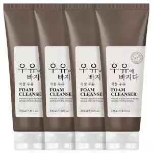우유에빠지다 우유 폼클렌징 곡물/녹차 220ml 4개 