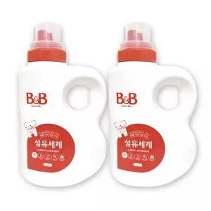비앤비 섬유세제 용기 1500ml x2개 시그니처향 섬유유연제 베르가못 아기 유아세제 대용량 용기