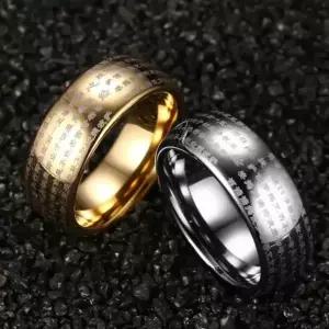 무변색 텅스텐 금강경 싱글 불교반지 실버 기스방지