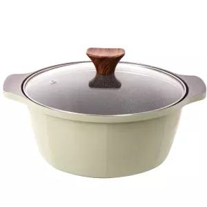 글램레트로 가스용 냄비 (22양수) 올리브그린