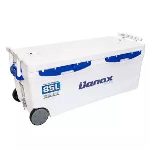 바낙스 대용량 쿨러 85L(바퀴) 갈치 아이스박스 양명개폐 완전분리 보조투입구 기능