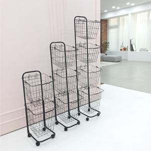 이동식 철제 2단 3단 4단 빨래바구니 분리수거함