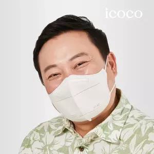 아이코코 KFAD 비말차단 마스크 50매 [화이트/블랙] [특대형]