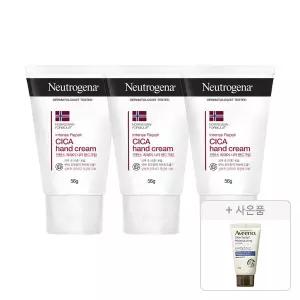 뉴트로지나 인텐스 리페어 핸드크림 56g, 3개 + 증정(아비노 스킨릴리프 바디로션 30g, 1개)