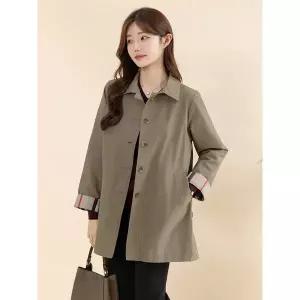 [디얼마미] 체크 포인트 트렌치 코트 / 미시옷 빅사이즈 엄마옷 중년 여성 마담