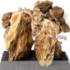 황호석 20kg/수족관 어항 수조 바닥재 장식품 돌 황운석 호피석 자연석 조경석 세팅 초보 구피 열대어 거북