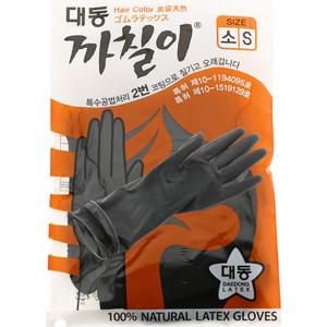대동 까칠이 천연 라텍스장갑 미용장갑 블랙 소(S)