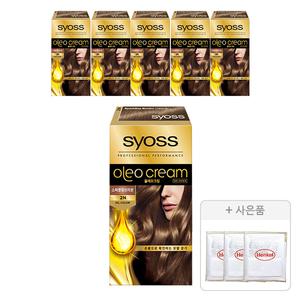 사이오스 올레오크림 2N 스파클링브라운, 6개 + 증정(염색키트, 3개)