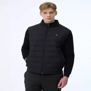 헤지스 골프 남성 [스테디셀러]블랙 소매배색 구스다운 집업가디건 (BLACK) WPSW3D970BK