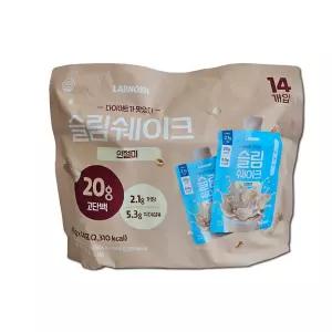 랩노쉬 슬림쉐이크 인절미맛 45g X 14포 2주분 단백질 파우치 식사대용 다이어트