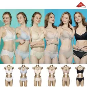  라이크라 노와이어 옆구리 3단 보정 홈쇼핑 브라팬디세트 12종 6+6 