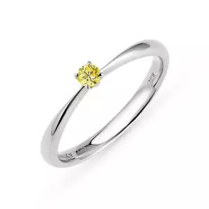 18k 포인트 랩 다이아몬드 4프롱 반지 1부 옐로우)