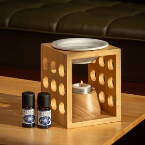피어 우드 아로마 오일 버너 세트 (미니 캔들라이터, 쇼핑백)