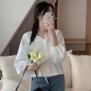 [코코블랑] 립스 셔링 블라우스