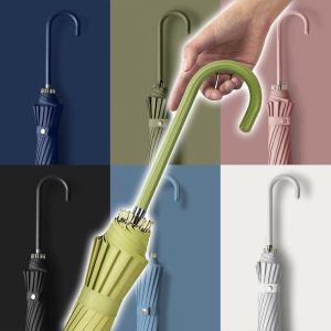 리예 16K 가죽 곡자형 손잡이 후크 장우산