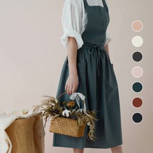 코튼 원피스 앞치마 데일리 편한 어린이집 유치원 보육교사 공방 카페 꽃집