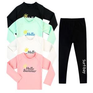 아동 유아 주니어 물놀이 스윔팬츠 수영복 세트 201 긴팔 긴바지 상하 래쉬가드